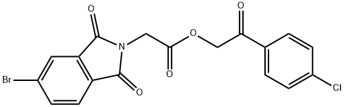 2-(4-chlorophenyl)-2-oxoethyl (5-bromo-1,3-dioxo-1,3-dihydro-2H-isoindol-2-yl)acetate Struktur