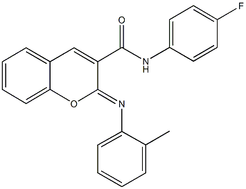 N-(4-fluorophenyl)-2-[(2-methylphenyl)imino]-2H-chromene-3-carboxamide Struktur