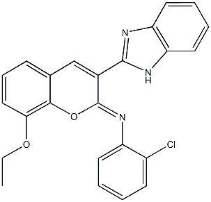 N-[3-(1H-benzimidazol-2-yl)-8-ethoxy-2H-chromen-2-ylidene]-N-(2-chlorophenyl)amine Struktur