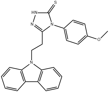 5-[2-(9H-carbazol-9-yl)ethyl]-4-(4-methoxyphenyl)-4H-1,2,4-triazole-3-thiol Struktur