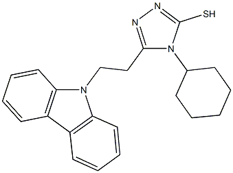 5-[2-(9H-carbazol-9-yl)ethyl]-4-cyclohexyl-4H-1,2,4-triazol-3-yl hydrosulfide Struktur