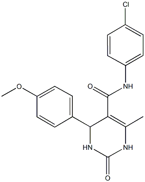 N-(4-chlorophenyl)-6-methyl-4-[4-(methyloxy)phenyl]-2-oxo-1,2,3,4-tetrahydropyrimidine-5-carboxamide Struktur