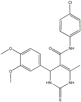 N-(4-chlorophenyl)-4-(3,4-dimethoxyphenyl)-6-methyl-2-thioxo-1,2,3,4-tetrahydro-5-pyrimidinecarboxamide Struktur