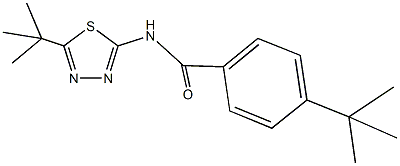 4-tert-butyl-N-(5-tert-butyl-1,3,4-thiadiazol-2-yl)benzamide Struktur