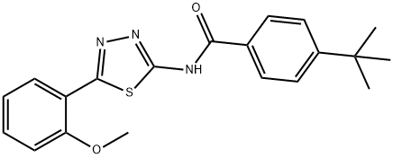 4-tert-butyl-N-[5-(2-methoxyphenyl)-1,3,4-thiadiazol-2-yl]benzamide Struktur