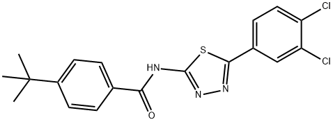 4-tert-butyl-N-[5-(3,4-dichlorophenyl)-1,3,4-thiadiazol-2-yl]benzamide Struktur