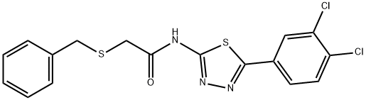 2-(benzylsulfanyl)-N-[5-(3,4-dichlorophenyl)-1,3,4-thiadiazol-2-yl]acetamide Struktur