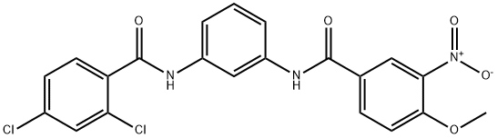 2,4-dichloro-N-[3-({3-nitro-4-methoxybenzoyl}amino)phenyl]benzamide Struktur