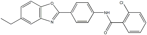 2-chloro-N-[4-(5-ethyl-1,3-benzoxazol-2-yl)phenyl]benzamide Struktur