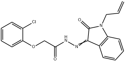 N'-(1-allyl-2-oxo-1,2-dihydro-3H-indol-3-ylidene)-2-(2-chlorophenoxy)acetohydrazide Struktur