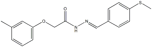 2-(3-methylphenoxy)-N'-[4-(methylsulfanyl)benzylidene]acetohydrazide Struktur