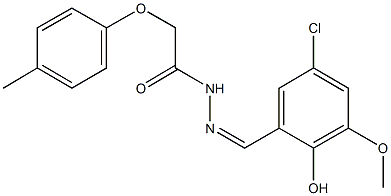 N'-(5-chloro-2-hydroxy-3-methoxybenzylidene)-2-(4-methylphenoxy)acetohydrazide Struktur