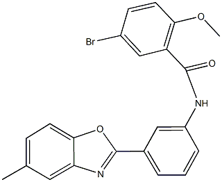 5-bromo-2-methoxy-N-[3-(5-methyl-1,3-benzoxazol-2-yl)phenyl]benzamide Struktur