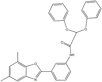 N-[3-(5,7-dimethyl-1,3-benzoxazol-2-yl)phenyl]-2,2-diphenoxyacetamide Struktur