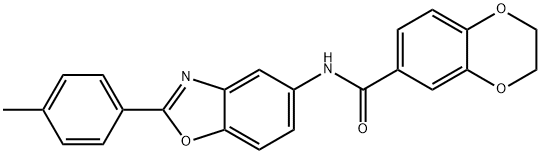 N-[2-(4-methylphenyl)-1,3-benzoxazol-5-yl]-2,3-dihydro-1,4-benzodioxine-6-carboxamide Struktur