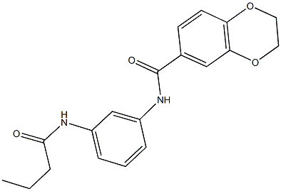 N-[3-(butyrylamino)phenyl]-2,3-dihydro-1,4-benzodioxine-6-carboxamide Struktur