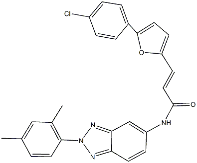 3-[5-(4-chlorophenyl)-2-furyl]-N-[2-(2,4-dimethylphenyl)-2H-1,2,3-benzotriazol-5-yl]acrylamide Struktur