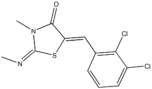 5-(2,3-dichlorobenzylidene)-3-methyl-2-(methylimino)-1,3-thiazolidin-4-one Struktur