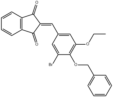 2-[4-(benzyloxy)-3-bromo-5-ethoxybenzylidene]-1H-indene-1,3(2H)-dione Struktur