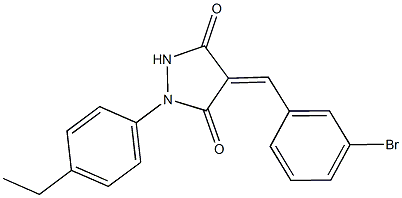 4-(3-bromobenzylidene)-1-(4-ethylphenyl)-3,5-pyrazolidinedione Struktur