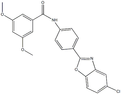 N-[4-(5-chloro-1,3-benzoxazol-2-yl)phenyl]-3,5-dimethoxybenzamide Struktur