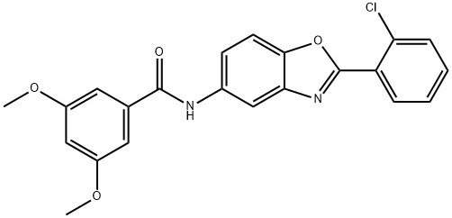 N-[2-(2-chlorophenyl)-1,3-benzoxazol-5-yl]-3,5-dimethoxybenzamide Struktur