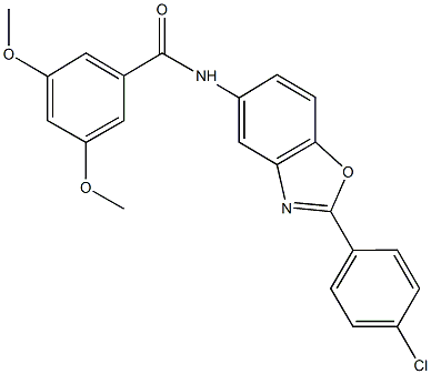 N-[2-(4-chlorophenyl)-1,3-benzoxazol-5-yl]-3,5-dimethoxybenzamide Struktur