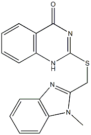 2-{[(1-methyl-1H-benzimidazol-2-yl)methyl]sulfanyl}-4(1H)-quinazolinone Struktur