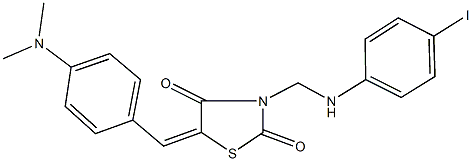 5-[4-(dimethylamino)benzylidene]-3-[(4-iodoanilino)methyl]-1,3-thiazolidine-2,4-dione Struktur