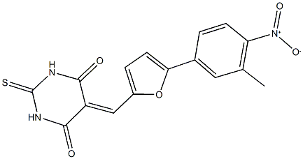 5-[(5-{4-nitro-3-methylphenyl}-2-furyl)methylene]-2-thioxodihydro-4,6(1H,5H)-pyrimidinedione Struktur