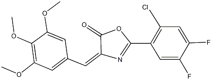 2-(2-chloro-4,5-difluorophenyl)-4-(3,4,5-trimethoxybenzylidene)-1,3-oxazol-5(4H)-one Struktur