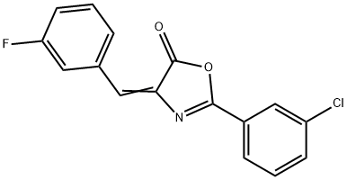 2-(3-chlorophenyl)-4-(3-fluorobenzylidene)-1,3-oxazol-5(4H)-one Struktur