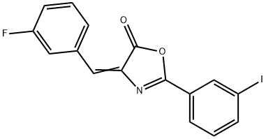 4-(3-fluorobenzylidene)-2-(3-iodophenyl)-1,3-oxazol-5(4H)-one Struktur