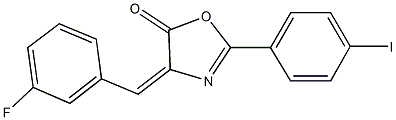 4-(3-fluorobenzylidene)-2-(4-iodophenyl)-1,3-oxazol-5(4H)-one Struktur