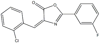 4-(2-chlorobenzylidene)-2-(3-fluorophenyl)-1,3-oxazol-5(4H)-one Struktur