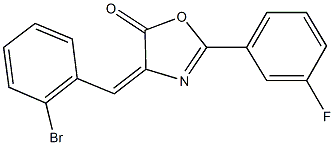 4-(2-bromobenzylidene)-2-(3-fluorophenyl)-1,3-oxazol-5(4H)-one Struktur