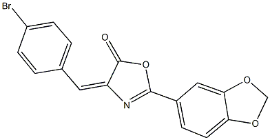 2-(1,3-benzodioxol-5-yl)-4-(4-bromobenzylidene)-1,3-oxazol-5(4H)-one Struktur