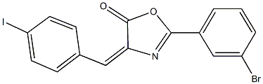 2-(3-bromophenyl)-4-(4-iodobenzylidene)-1,3-oxazol-5(4H)-one Struktur