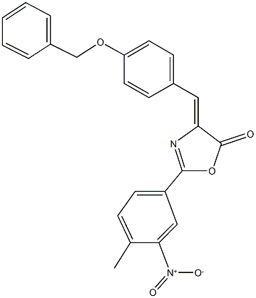 4-[4-(benzyloxy)benzylidene]-2-{3-nitro-4-methylphenyl}-1,3-oxazol-5(4H)-one Struktur