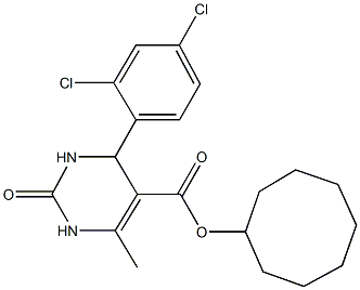 cyclooctyl 4-(2,4-dichlorophenyl)-6-methyl-2-oxo-1,2,3,4-tetrahydro-5-pyrimidinecarboxylate Struktur