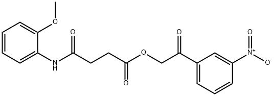 2-{3-nitrophenyl}-2-oxoethyl 4-(2-methoxyanilino)-4-oxobutanoate Struktur