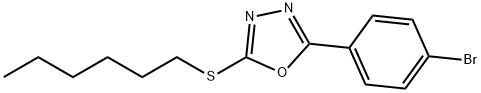 2-(4-bromophenyl)-5-(hexylsulfanyl)-1,3,4-oxadiazole Struktur