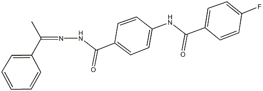 4-fluoro-N-(4-{[2-(1-phenylethylidene)hydrazino]carbonyl}phenyl)benzamide Struktur