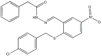 N'-{2-[(4-chlorobenzyl)sulfanyl]-5-nitrobenzylidene}-2-phenylacetohydrazide Struktur