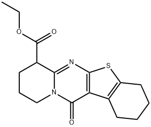 ethyl 12-oxo-1,2,3,4,7,9,10,12-octahydro-8H-[1]benzothieno[2,3-d]pyrido[1,2-a]pyrimidine-7-carboxylate Struktur