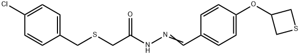 2-[(4-chlorobenzyl)sulfanyl]-N'-[4-(3-thietanyloxy)benzylidene]acetohydrazide Struktur