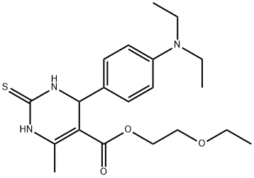 2-(ethyloxy)ethyl 4-[4-(diethylamino)phenyl]-6-methyl-2-thioxo-1,2,3,4-tetrahydropyrimidine-5-carboxylate Struktur