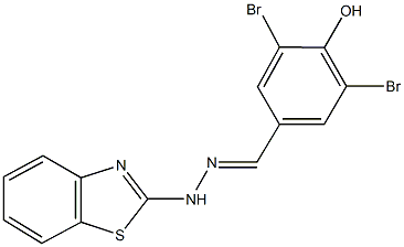 3,5-dibromo-4-hydroxybenzaldehyde 1,3-benzothiazol-2-ylhydrazone Struktur