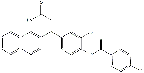 2-methoxy-4-(2-oxo-1,2,3,4-tetrahydrobenzo[h]quinolin-4-yl)phenyl 4-chlorobenzoate Struktur