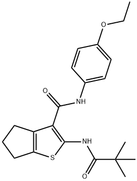 2-[(2,2-dimethylpropanoyl)amino]-N-(4-ethoxyphenyl)-5,6-dihydro-4H-cyclopenta[b]thiophene-3-carboxamide Struktur